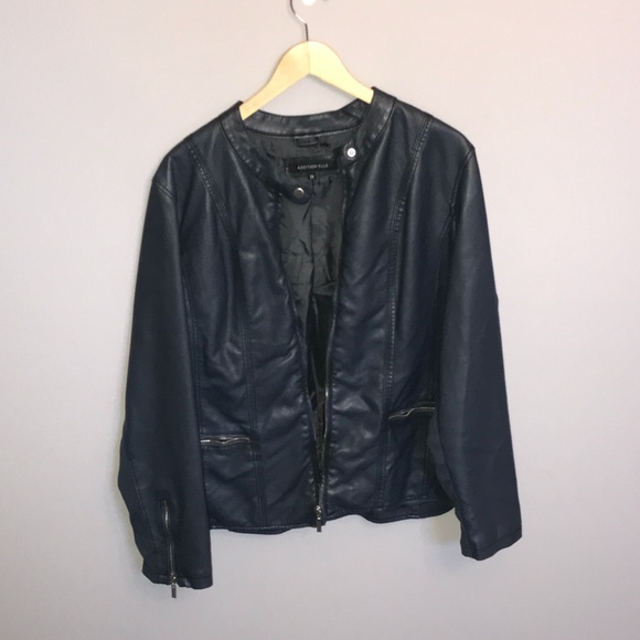 Addition Elle Jackets & Blazers - Addition Elle Navy Faux Leather Jacket  Size